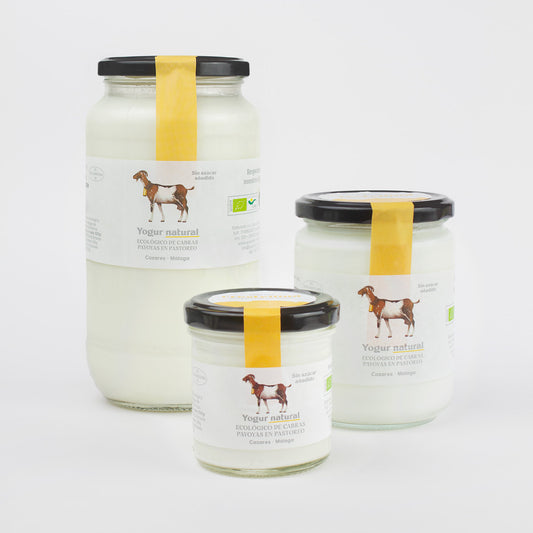 Yogur natural ecológico de cabra payoya en pastoreo